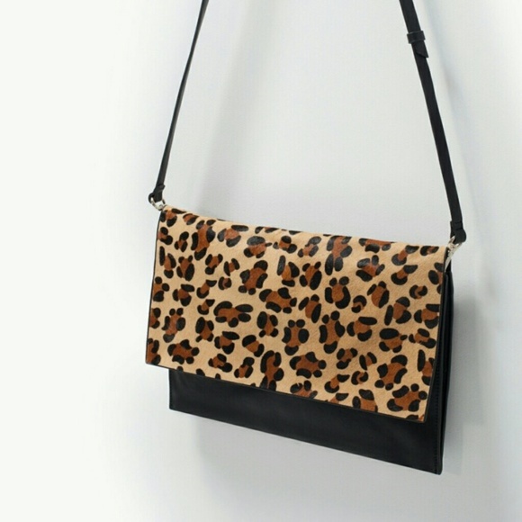 Zara Animal Print Clutch Crossbody Leopard 4495 NWT - Picture 3 of 8